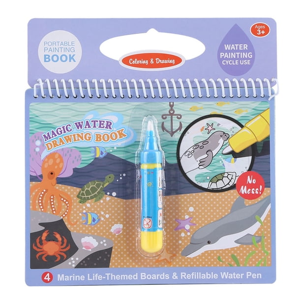 Libro de colorear portátil para niños con bolígrafo de agua, juguete de aprendizaje temprano n.° 1