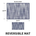thumbnail image 7 of VUNATE Outdoor Rug Carpet 10'x14' Waterproof Reversible Patio Rug Portable Modern Abstract Indoor Outdoor Rug Plastic Straw Rug for RV Camping Garden Picnic Deck Backyard Porch Decor Blue and Gray, 7 of 7