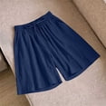 thumbnail image 5 of Asxite Plus Size Womens Pajamas Pants Elastic Waist Solid Pocket Casual Short Sleepwear, 5 of 6