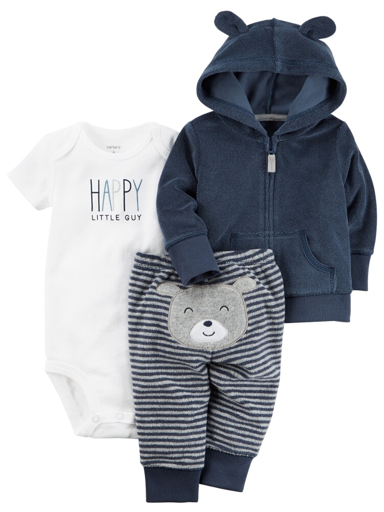 Carters Baby Boys 3Piece Terry Little Jacket Set Blue