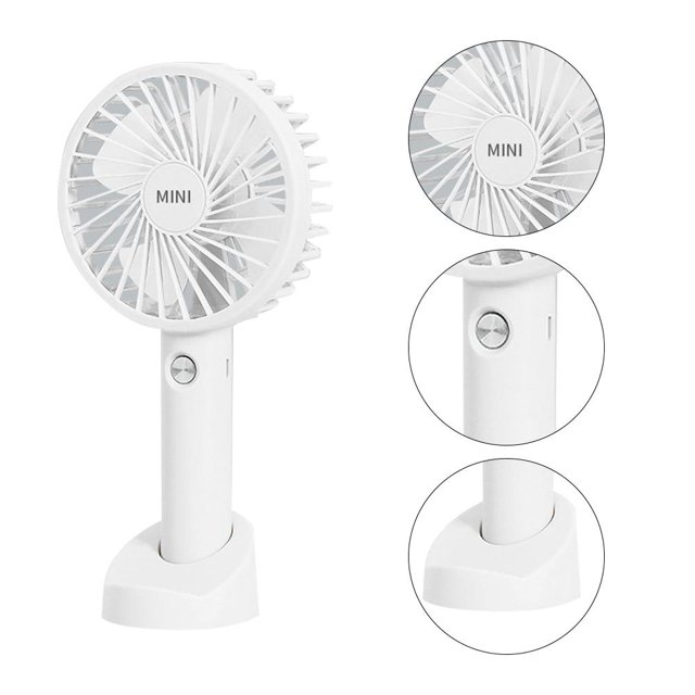 Ventilador de mano portátil 1000-1200mAh Ventilador de escritorio recargable USB (Blanco) Wdftyju Libre de BPA