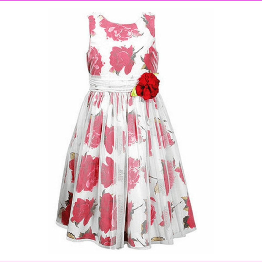 SWEET HEART ROSE GIRLS FLORAL TULLE DRESS, Size 4