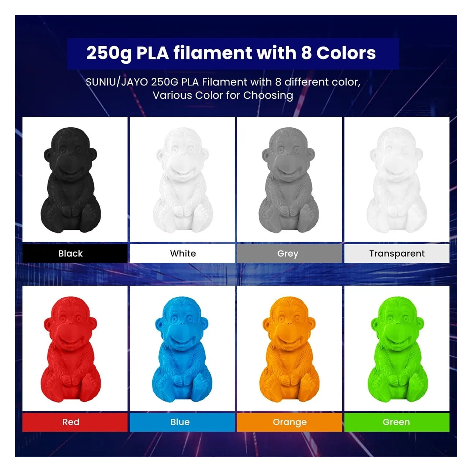 0.25KG 3D Filament, Mini Spool PLA Filament 1.75mm Small Environmental Protection For 3D Printer ,More Smoother and Stable
