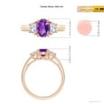 thumbnail image 4 of ANGARA Natural 1.15 Ct. Amethyst with Diamond Classic Ring in 14K Rose Gold for Women (Ring Size: 12), 4 of 9
