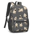thumbnail image 2 of Pug Gray Pattern 17" School Backpacks for Teens,Waterproof Oxford Fabric,S-Shape Padded Straps for School,Travel,Hiking,Camping, 2 of 6