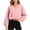 Pink, variant on hoksml Women's Cropped Sweatshirt, V-Neck Balloon Long Sleeve Oversized Pullover Top with Loose Fit, Solid Color Casual Activewear