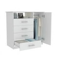 thumbnail image 2 of Tuhome Commode Moderne en Bois d'Ingénierie Blanc Pérou à Quatre Tiroirs, 2 of 15