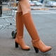 thumbnail image 4 of Zapatos de mujer Cremallera lateral Color sólido Hebilla de cinturón Tacones altos Moda resistente al desgaste Clásico Botas de cuero hasta la rodilla Wmkox8yii hfjk2285, 4 of 6