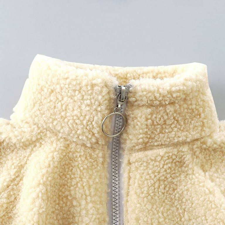 BEIGE JACKET WITH ZIPPER IN SHERPA, CHILD BEIGE JACKET WITH ZIPPER IN SHERPA, CHILD