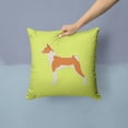 thumbnail image 2 of Carolines Treasures BB3874PW1414 Basenji Checkerboard Green Fabric Decorative Pillow, 2 of 4