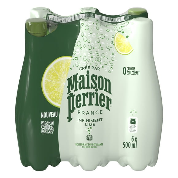 Maison Perrier Forever Lime, Sparkling Water Beverage, Natural Lime Flavour, No Calories, No Sweeteners, No Sodium, Sourced & Bottled In France, 3 L