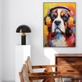 thumbnail image 4 of Saint Bernard Dog Headphone Wall Art Dog Decor Dog Painting Room Decor Animal Wall Art Animal Posters Dog - modern wall Decor - room wall decor, 4 of 5