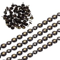 8Pack 8 Meters Glossy Upholstery Tacks Strips, Decorative Nail Trims with Nails for DIY Furniture (Black-Gold)