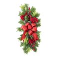 thumbnail image 3 of KLKCMS Teardrop Wreath Artificial Floral Swag with Bow for Indoor Outdoor Home Room Red, 3 of 9