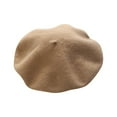 thumbnail image 3 of GILIGEGE Beret Cap Ivy Hats for Women and Men Classic Flat Cap Newsboy Hat Women's Autumn and Winter Fashion New Casual Wool Knitted Beret Khaki One Size, 3 of 3