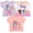 Lavender Peach Tie Dye, variant on Bluey Little Girls' 3-Pack Short Sleeve T-Shirts Blue Grey Pink