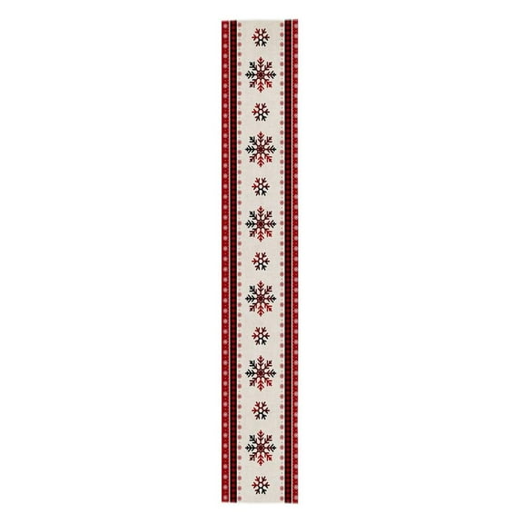 Red Snowflakes Winter Christmas Xmas Table Runner Table Decoration,Winter Holiday Dining Table-Runner Deco Farmhouse