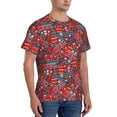 thumbnail image 2 of Vsdgher Fire Sign Print Men's Dry Fit Mesh Athletic Shirts Moisture Wicking Tennis T-Shirt Tops, 2 of 9