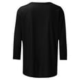 thumbnail image 5 of Loopsun Womens Top, 3/4 Sleeve T-shirts for Women, Casual Crew Neck 3/4 Sleeve Solid Fashion Loose Pullover Black, 5 of 6