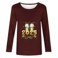 BSDJILFG New Years Eve Womens Shirts Holiday Outfits 2025 New Year 2025 Bears Print Long Sleeve