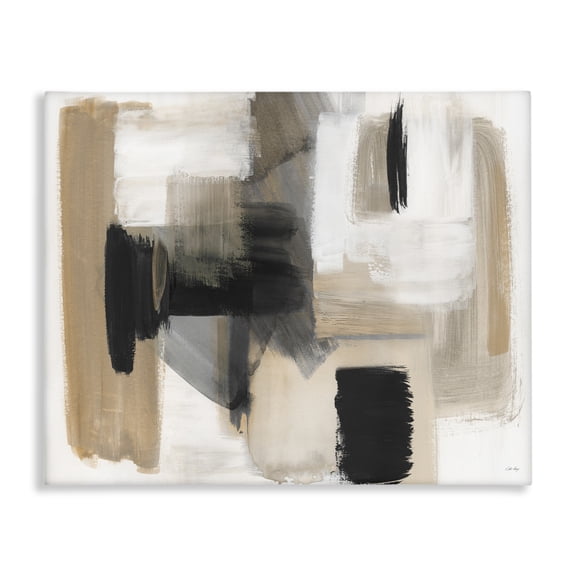 Stupell Industries Contemporary Tan & Black Collage Canvas Art, 20 x 16, by Stella Chang