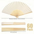 thumbnail image 2 of Abanico de mano, papel blanco, bambú, plegable, 60 unidades, 2 of 7