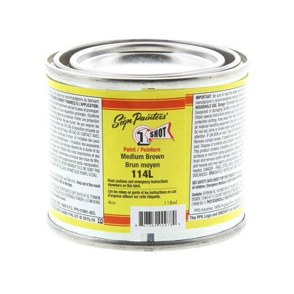 1 Shot Lettering Enamel, 4 oz., Medium Brown