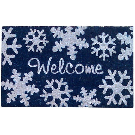 Nedia Home Snowflakes Winter Welcome Coir Superscraper Door Mat