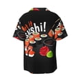 thumbnail image 2 of KLL Sushi Print Men's Shirt Short Sleeve Button Down Summer Cuba Beach Shirts- Small, 2 of 7