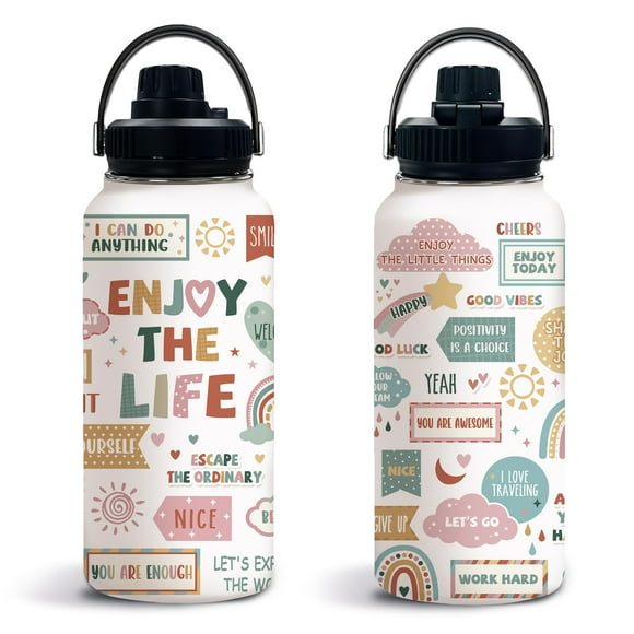 Botella de agua motivacional de acero inoxidable Uibunoo de 950 ml