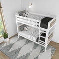 thumbnail image 6 of Max & Lily Bunk Bed, Scandinavian Solid Wood Twin over Twin Bunk Beds for Kids, White/Blonde, 6 of 10