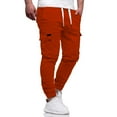 thumbnail image 4 of Resicozy Men's Hiking Cargo Pants Joggers Slim Fit Stretch Lightweight Casual Work Pants with Pockets Elastic Drawstring Waist Orange S, 4 of 5