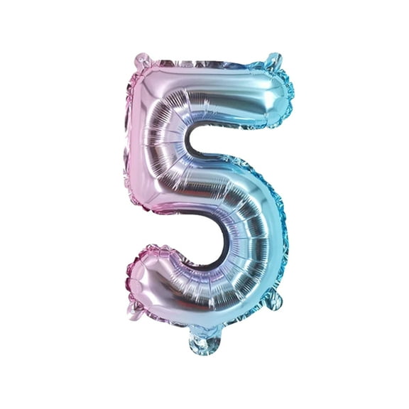 Number Five Balloon Colorful Number 5 Balloon 32" Foil Mylar Colorful Number Balloon