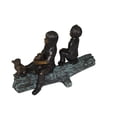 thumbnail image 2 of Nifao Two kids with dog on log Bronze Statue – Home Decor Sculpture, 12"L x 5"W x 8.5"H, 2 of 13