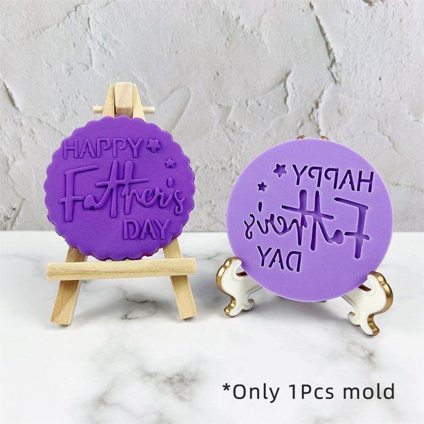 Happy Father's Day Biscuit Mould Mothers's Day Acrylic Cookie Stamp Embossed Mold Fondant Sugar Craft Bake Cake Decorating Tools Gao Jinjia LED