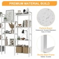 thumbnail image 6 of EDX Triple 4 Tier Bookshelf Storage Shelf, Modern Freestanding Bookcase with Metal Frame, Open Display Shelves, Space Saving Storage Organizer, White, 6 of 9