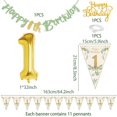 thumbnail image 3 of YANSION 1st Birthday Decoration Boy Girl, First Birthday Decorations, Sage Green Happy Birthday Banner, Confetti Latex Balloons, Happy Birthday Decorations Triangle Flag for Wild One Safari Party, 3 of 8