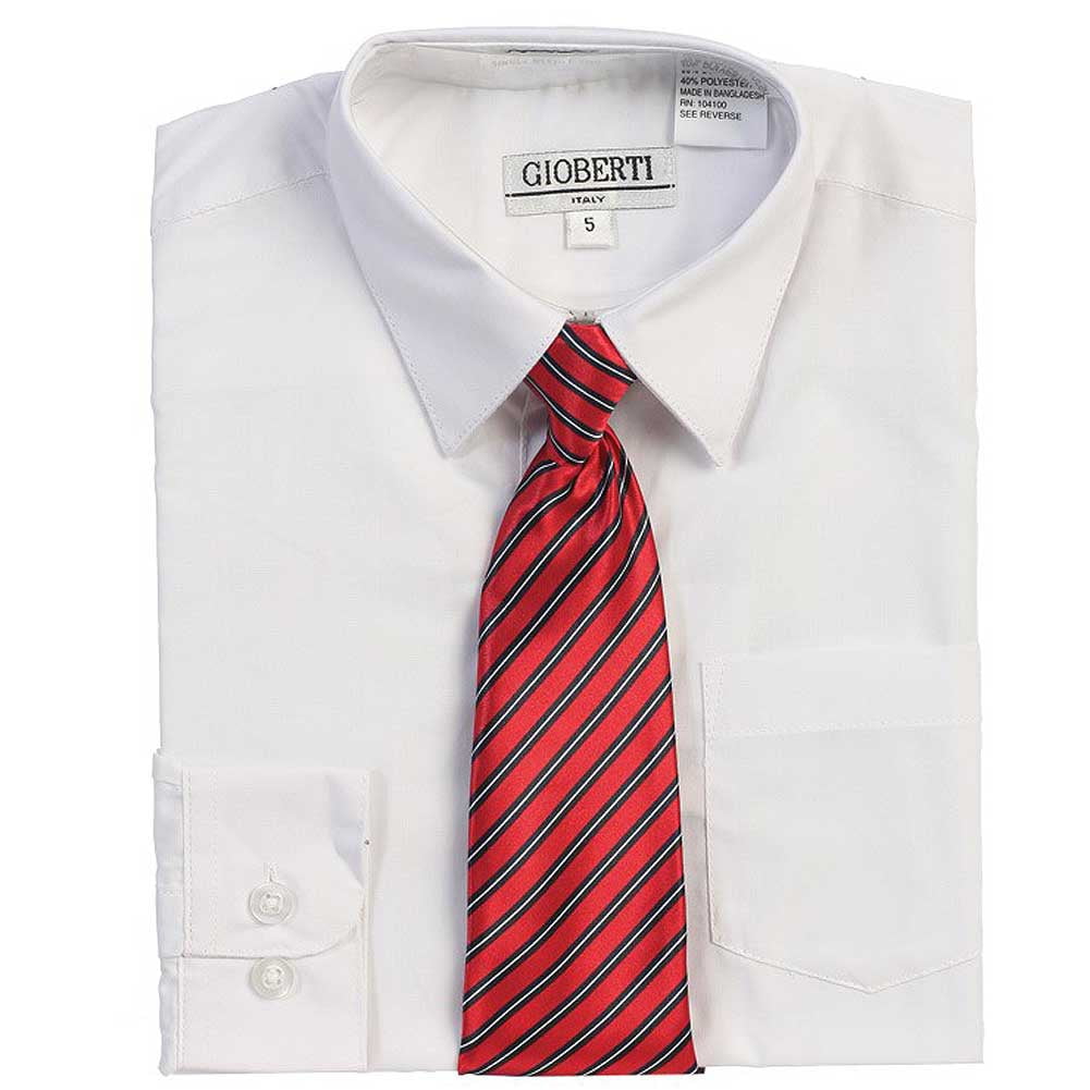 white dress shirt red tie