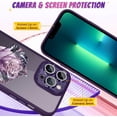 thumbnail image 4 of Fairy Rose for iPhone 13 Pro Max Case for Women Girls Built-in Glitter Sparkly Screen Protector Camera Protection Lens Shockproof Rose Floral Pattern Phone Case -Purple, 4 of 9