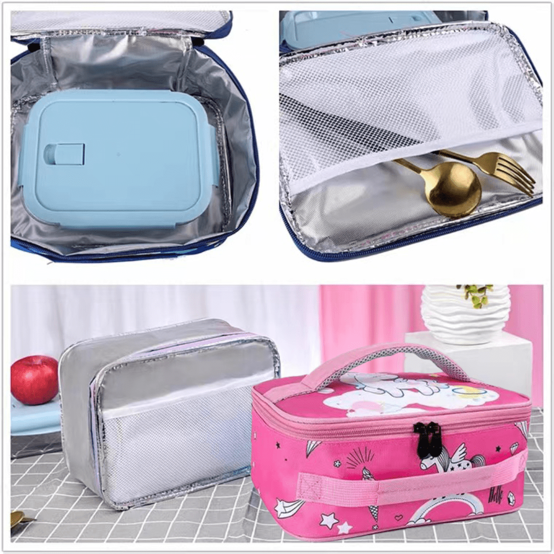 Children's Pu Laser Unicorn Lunch Box With Insulated Soft Bag, Mini Fridge,  Back To School Insulated Meal Carrier, School Water Bottle Holder, Cute  Small Lunch Tote, Soft & Compact Lunch Cooler Bag