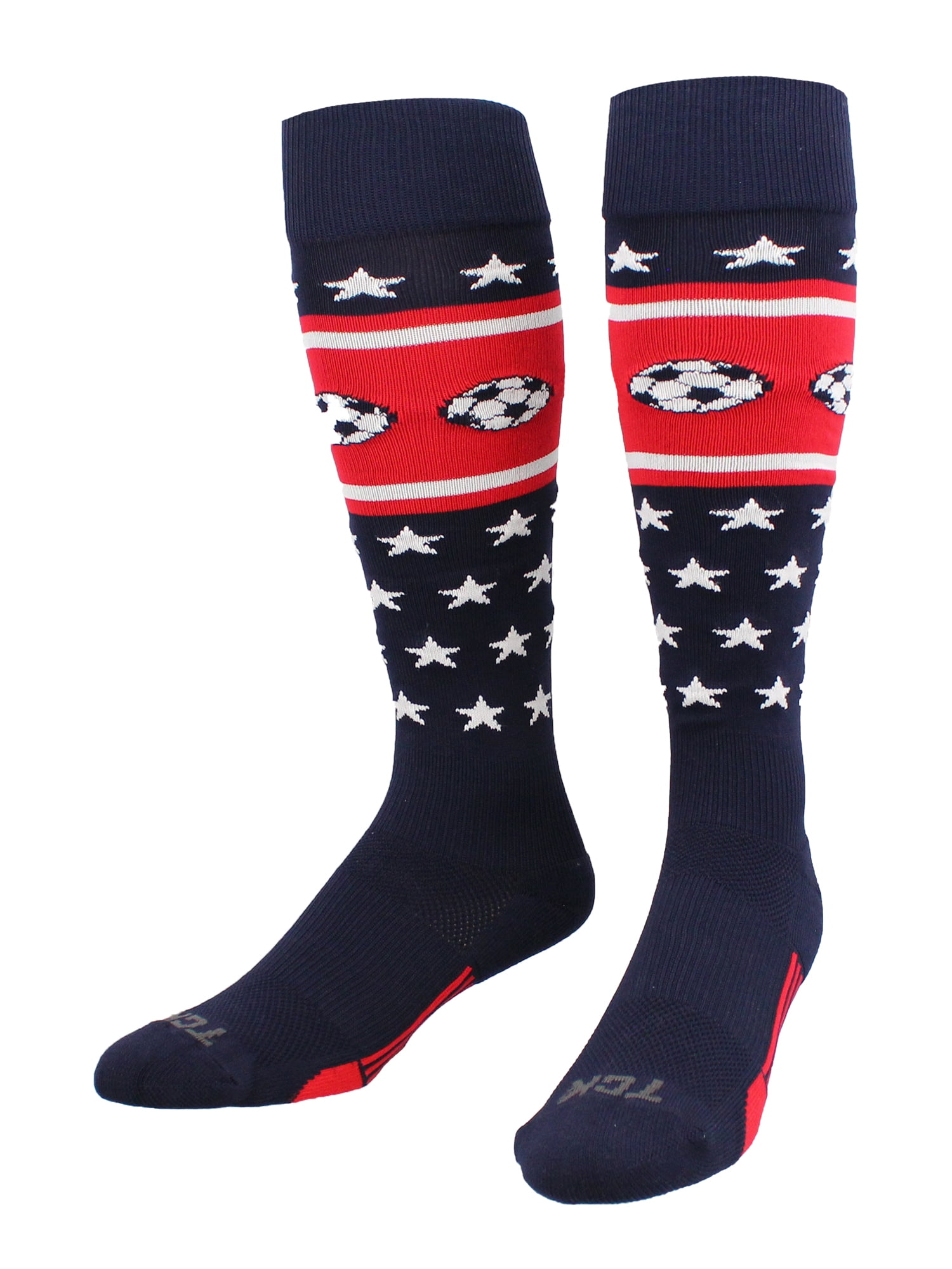 TCK Patriotic USA Soccer Socks (Navy/Scarlet/White Small) Navy