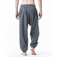 thumbnail image 5 of Giftesty Mens Cargo Pants Men Casual Fashion Stripe Elastic Mid-Waist Pants Sport Pants, 5 of 7