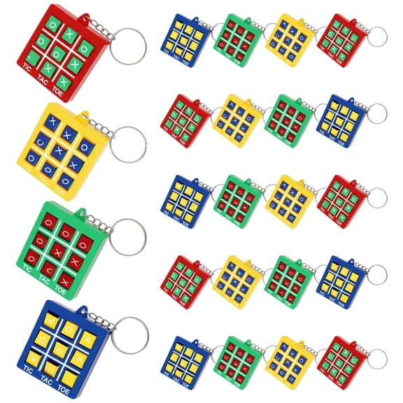 24 Mini Tic Tac Toe Games - Party Favors for Kids 8 to 12 and Up - 2-Inch Travel Size Tic-Tac-Toe Keychain Game for Boys & Girls - Goody Bag Stuffers Classroom Prizes Birthday Gifts
