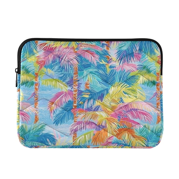 JIALIOU Laptop Sleeve Case with Zipper 13-13.3/15-16 Inch Compatible with MacBook HP Lenovo Dell ASUS Acer, Vibrant Palm Trees