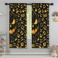 thumbnail image 5 of Halloween Caf Curtains with Black Cat and Skull Pattern, Semi-Sheer Fabric,42x63in long Curtains Set, 5 of 5