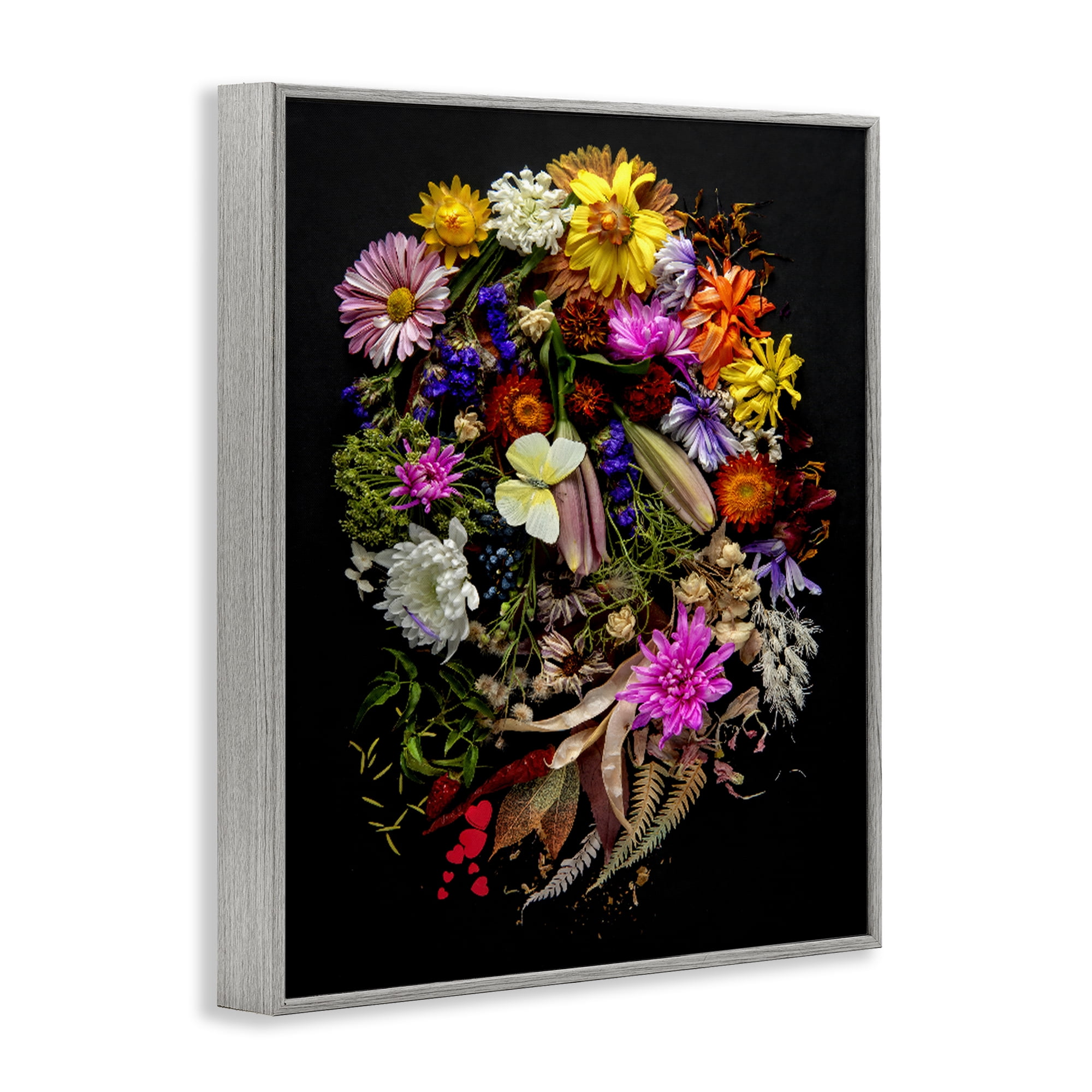 Stupell Industries November Flower Arrangement Gray Framed Giclee Art, design by Carl Kravats