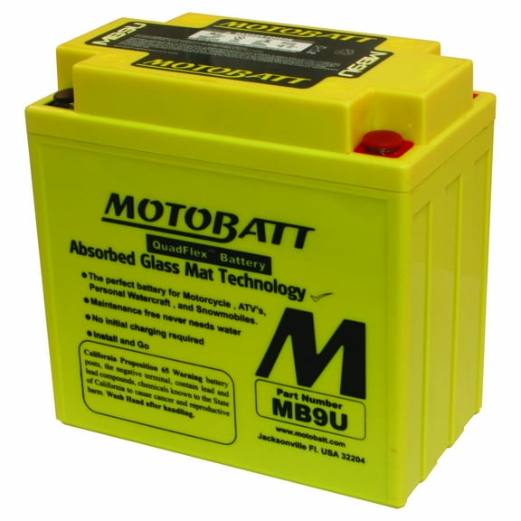 MotoBatt MB9U 11Ah 140 CCA AGM Powersports Battery replaces YB9A YB9AA YB9A2 YB9LA2 YB9B