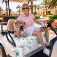 thumbnail image 3 of Golf Cart Seat Covers for 2 Seater,Turquoise Flowers Microfiber Cart Seat Towel Blanket,Farmhouse Spring Botanical Floral Absorbent Breathable Non Slip Bench Seats Protector for Golf Course 51"x31", 3 of 9