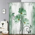 thumbnail image 4 of Rustic Farmhouse Shower Curtain, Farm Sage Green Daisy Floral Flowers and Butterfly on Country Wooden Shower Curtain for Bathroom, Turquoise Teal Gray Grey Shower Curtain with 12PCS Hooks, 70X84IN, 4 of 6