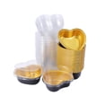 thumbnail image 2 of KOMOO 50 Pcs Heart Shaped Cake Pans for Baking Disposable Foil Aluminum Cupcake Cups with Lids 100ml/3.5Ounces, 2 of 8